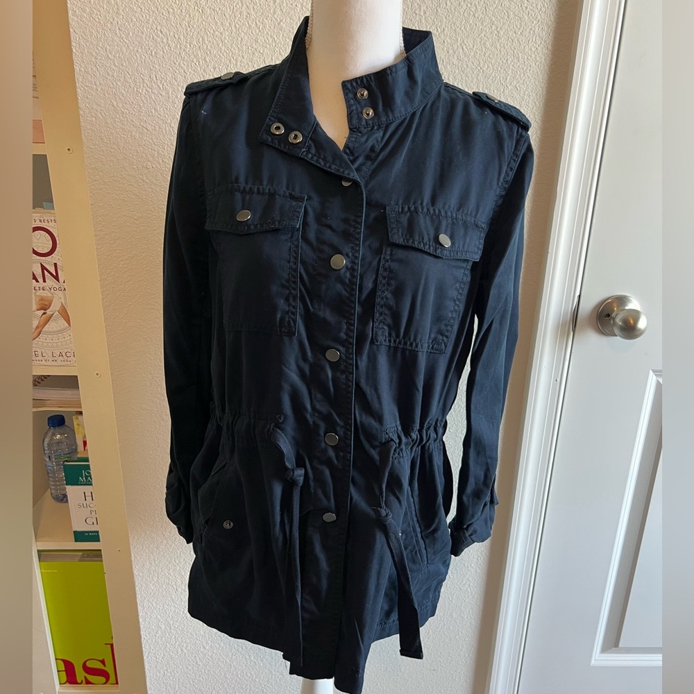LOFT Women's Navy Blue Utility Jacket Size Small